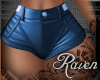 *R* Leather Shorts Blue
