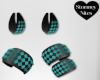 Mila Teal & Blk Set