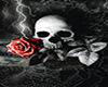 Skull with Rose Poster