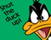 shut the duck up sticker