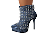 Blue Stud Ankle Boots