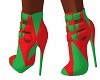 green n red heels