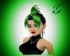 black/emeraldgreen hair
