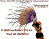 Rainbow head dress rave 