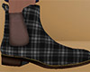 Gray Ankle Boots Plaid M