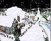 Blue Christmas Village