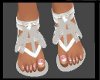 White feather sandals