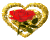 gold heart/rose glitter
