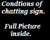 Conditions of room sign