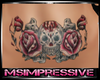 Skull/Rose Belly Tattoo