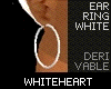 [WH] White Hoop Earrings