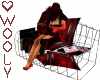kiss chair red blk pvc