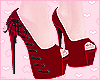 Lace Up Heels Red