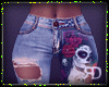 Skull with Roses Jeans