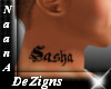 Sasha neck tattoo