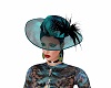Wedding Hat black/teal