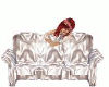 TK White Satin Couch
