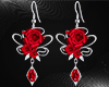 Rose Earrings Red
