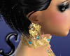*S*Teal Gold Earring