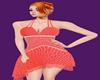 ! ORANGE COCKTAIL DRESS