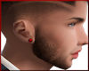 M Earrings.. BLK/RED