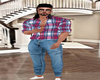 PINK PLAID -JEANS