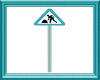 Caution Road Sign Teal