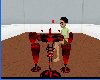 [KK]Red/blk table+stools
