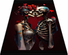 Love Skull Couple Rug