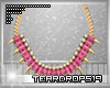 {T} Pink Spikes Necklace