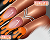 q. Orange Drip Nails