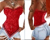 -CE- Corset Red Samt