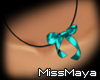 [M] Teal Bow Necklace