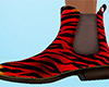 Red Orange Tiger Stripe Chelsea Boots (F)
