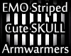 EMO Striped SKULL Gloves