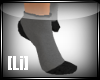 [Li] Grey Blk Ankle Sox