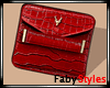 Red Leather Croc Clutch