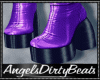 Purple leather boots