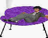 4 pose purple fur chair
