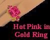 Hot Pink in Gold Ring