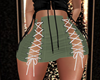 Lace Up Skirt Green