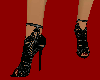 Black Cut Leather Heels