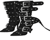 Black Buckle Stud Boots