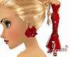 ^j^ Rose Red Earrings