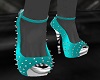 Teal Spiked Pumps
