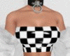 Checkered Latex Tube Top