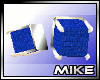 "M" 3d Blue Cube Studs