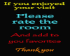 rate/add room sign