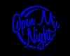 Blue Open Mic Club Sign