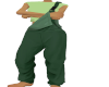 dark green overalls